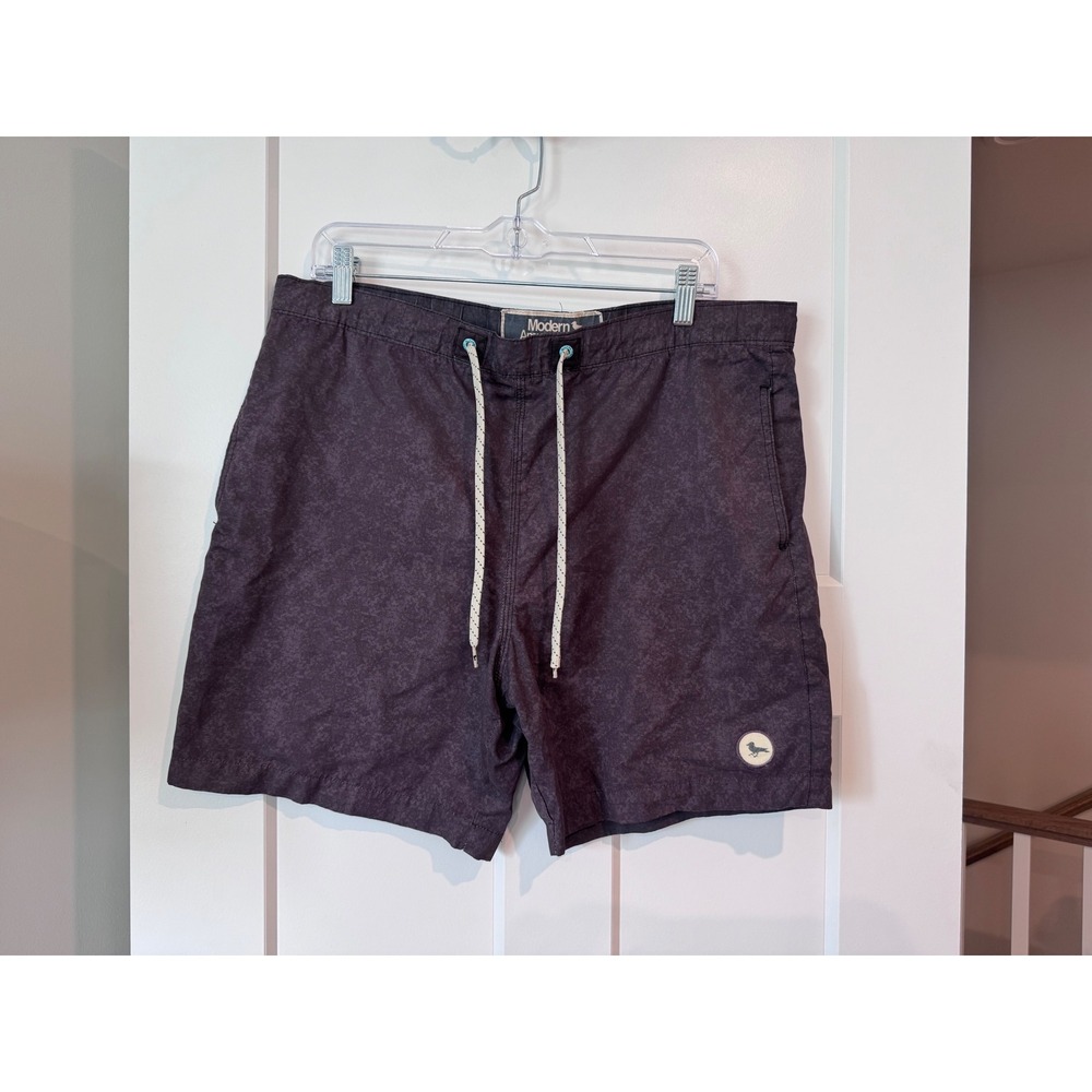Modern Amusement Mens Purple Marbled Swim Trunks Drawstring Mesh Lined Size M